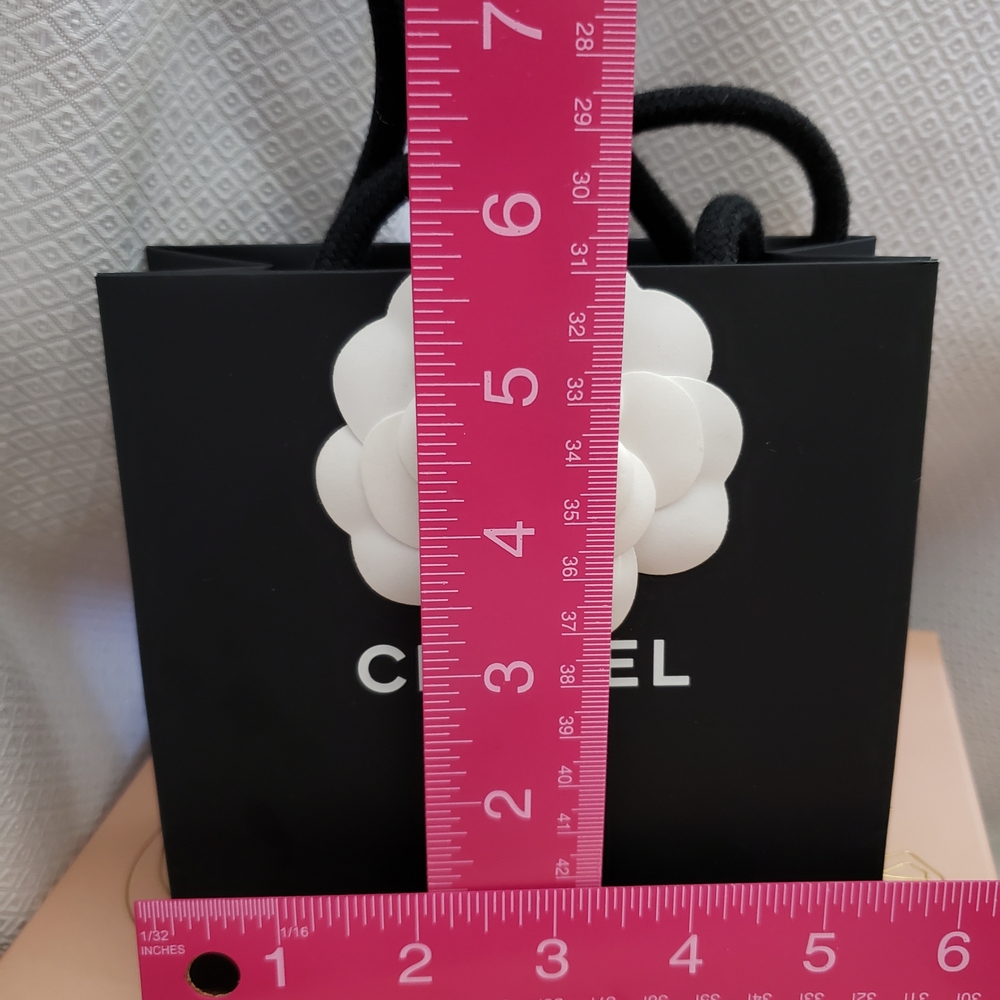 Chanel Black Gift Bag with White Flower